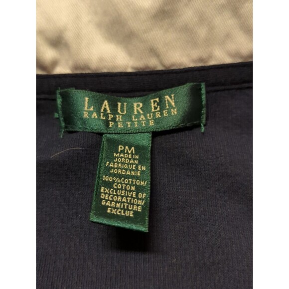 Lauren Ralph Lauren Sweater Cardigan Sweatshirt Womens Medium Petite Blue Button - Picture 9 of 12